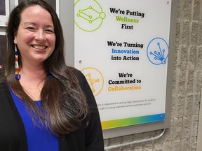 Tyendinaga Mohawk Territory resident Kelly Maracle at the Limestone District School Board offices following her appointment to the board of trustees. Maracle represents the Mohawks of the Bay of Quinte. (Jan Murphy/Local Journalism Initiative reporter)