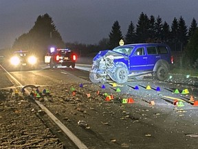 Two people are dead following a two-vehicle crash on Highway 24, near Waterford, on Thursday afternoon. Postmedia