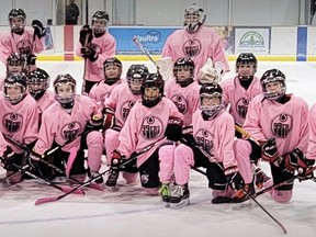 The Brantford Minor Hockey Association's under-11 A/AA team started a cancer fundraiser last year. This year, 12 BMBA teams will take part in the Hockey Fights Cancer event scheduled for the Wayne Gretzky Sports Centre on Nov. 19. Submitted