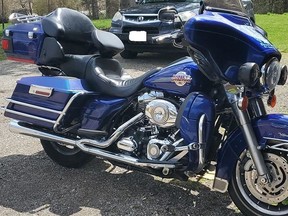 Brant OPP say a 2007 Harley Davidson Electra Glide Ultra Classic was reported stolen from a home on Ellis Avenue. Submitted