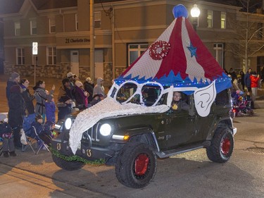 Members of the Brantford Area Jeep and Offroad Club decorated this Jeeps as they took part in the city's Santa Claus parade in downtown Brantford, Ontario on Saturday evening. Brian Thompson/Brantford Expositor/Postmedia Network