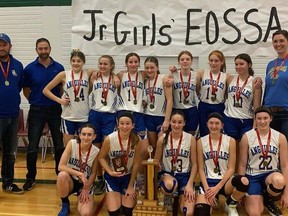 The Ange-Gabriel junior girls basketball team won the 2022 Eastern Ontario (EOSSAA) high school A championship at Rideau DHS in Elgin on Tuesday, Nov. 15.
Supplied photo/The Recorder and Times