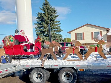 Santa Claus on his sleigh/float during the Santa Claus parade in Lansdowne on Sunday. (KEITH DEMPSEY/Local Journalism Initiative)