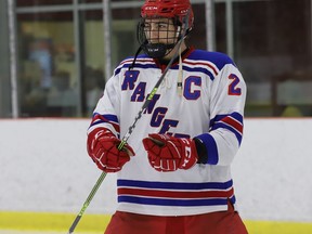 South Grenville captain Nate Medaglia scored twice and picked up an assist in the Jr. C Rangers' tie with North Dundas on Sunday, Nov. 20, 2022.
File photo/The Recorder and Times