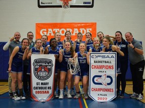 St. Mary Catholic High School is the 2022 Ontario (OFSAA) girls basketball A champion. The Crusaders defeated Nicholson Catholic College in the gold-medal game in Walkerton on Saturday, Nov. 26. Submitted photo