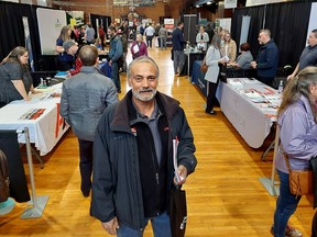 After working 35 years in supply chain, warehousing and distribution, Geoff Cameron attended a job fair for the first time on Tuesday at The Chatham Armoury, hosted by Chatham-Kent Economic Development Services. PHOTO Ellwood Shreve