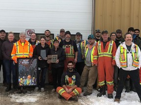 The Cold Lake Public Works department proudly display their top awards for both CPWA 2022 Nation Public Works and 2022 NPWW Celebration Award - Urban Community. These awards are handed out to municipalities whose Public Works departments excel, not only in their day-to-day execution of infrastructure services, but also raise awareness of the importance of public works to all municipalities big and small. PHOTO: CITY OF COLD LAKE/FACEBOOK