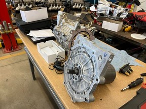 An electric motor in the “Innovation in Automotive” training area at SLC. Photo taken on Wednesday November 2, 2022, in Cornwall, Ontario. Todd Hambleton/Cornwall Standard Freeholder/Postmedia Network