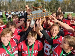 The Cornwall Wildcats U14 peewee squad captured the Gilchrist Cup in National Capital Amateur Football Association B championship action. Cornwall Minor Football photo/Cornwall Standard-Freeholder/Postmedia Network
