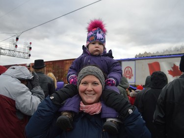 Georgia (above) and Megan McDermid watching the CP Holiday Train roll in on Monday November 28, 2022 in Finch, Ont. Shawna O'Neill/Cornwall Standard-Freeholder/Postmedia Network