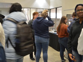 SLC Cornwall students could chat with representatives of 20 organizations about their volunteer opportunities Tuesday November 29, 2022 in Cornwall, Ont. Shawna O'Neill/Cornwall Standard-Freeholder/Postmedia Network