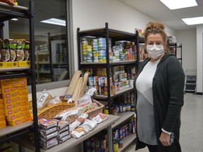 Pauline Brown, the Agapè Centre's volunteer and logistics co-ordinator, standing in the organization's new community market on Tuesday November 29, 2022 in Cornwall, Ont. Shawna O'Neill/Cornwall Standard-Freeholder/Postmedia Network