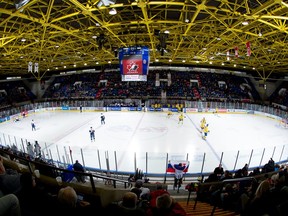 Handout/Cornwall Standard-Freeholder/Postmedia Network
The Ed Lumley Arena in the Cornwall Civic Complex, home to the World Jr. A Challenge from Dec. 11-18, 2022.