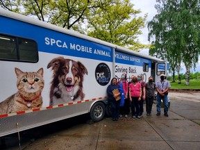 Handout/Cornwall Standard-Freeholder/Postmedia Network
The OSPCA and Humane Society's Mobile Animal Welfare vehicle and team, outside the Cornwall Community Complex during a visit in the spring of 2022.