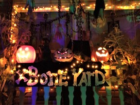 Sharon Remple's "Bone Yard" won first place in the Light Up High River: Halloween Edition. Photo by Sharon Remple