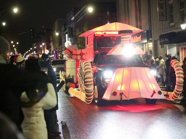 Nearly 90 businesses and organizations entered floats in the 2022 Nighttime Santa Parade in downtown Kingston on Saturday, Nov. 19, 2022. Meghan Balogh/The Kingston Whig-Standard/Postmedia Network