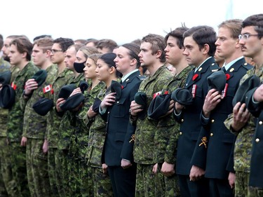 Hundreds of military members, dignitaries and the general public gathered at the Cross of Sacrifice on King Street in Kingston to mark Remembrance Day on Friday November 11, 2022. Ian MacAlpine/Kingston Whig-Standard/Postmedia Network