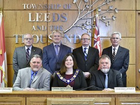The mayor and entire council for the Township of Leeds and the Thousand Islands were returned to office by their constituents. Front, l-r, Councillor Jeff Lackie, Mayor Corinna Smith-Gatcke, Councillor Terry Fodey, rear, Councillors Gordon Ohlke, Brian Mabee, Mark Jamison and Brock Gorrell  supplied by Township of Leeds and the Thousand Islands