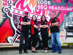 (L-R) Nick Palsenbarg, Michelle Palsenbarg, Jessica Cameron and Richard Cameron make up the Roker Q team that took part in the World Barbecue Championship and Champions Barbecue Alliance competitions in November. (Jacqueline Dawn Photography)