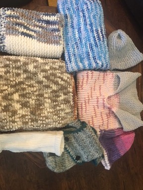 Some of the knitwear created by FAIM client Kristen. Photo submitted