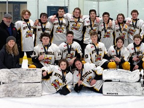 The Mitchell U18B hockey team captured the championship of the Strathroy tournament Nov. 4-6.