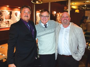 Photo by KEVIN McSHEFFREY
Mayor-elect Chris Patrie, along with two newly elected councillors Charles Flintoff and Merrill Seidel, were celebrating at the Fireside Classic Grill following their wins.
