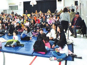 Photo by LESLIE KNIBBS
The community centre was filled including all students from Biidaaben School.