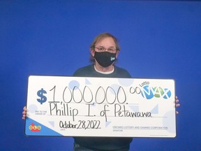 Phillip Ingram of Petawawa is Ontario's latest millionnaire having won that amount in the Lotto Max (Maxmillions) Sept. 23rd draw. He picked up his winnings at OLG in Toronto at the end of October. OLG photo