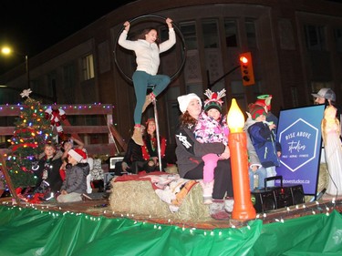 The float from Rise Above Studios rose high above Pembroke Street with some aerial artistry throughout the parade. Anthony Dixon