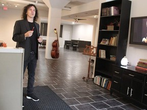 Anthony Wing, executive director of the International Symphony Orchestra, is shown as its ISObar space in downtown Sarnia.
