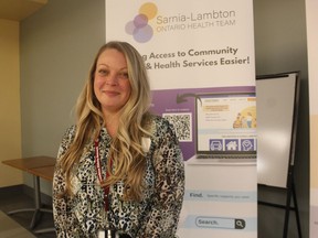 Amy Weiler, a community engagement specialist with Lambton Elderly Outreach, is shown at this week's re-launch of the Age-Friendly Sarnia-Lambton website.