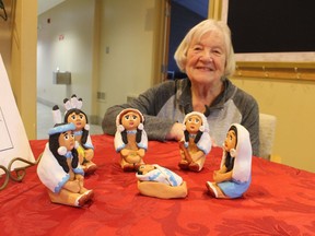 Diane Plug is shown with a Navajo nativity set that will be part of this year's Nativity Walk Friday and Saturday at First Christian Reformed Church at the corner of Murphy and Exmouth roads in Sarnia.