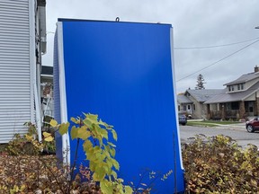 Hospital signs in the area of Norfolk General Hospital in Simcoe were covered on Monday during the temporary closure of the hospital's emergency department. The ER reopened at 7 pm on Monday, Oct. 31.