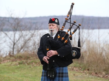 Piper Evan Hoar performs the Lament at Branch 76 of the Royal Canadian Legion Remembrance Day Service at the branch in Sudbury, Ont. on Friday November 11, 2022. John Lappa/Sudbury Star/Postmedia Network