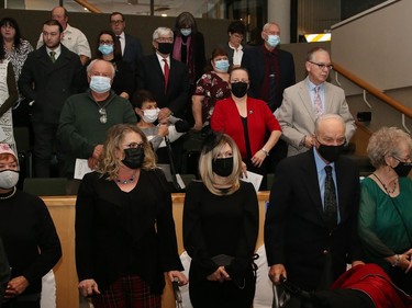 An audience looks on at an inaugural ceremony for the new city council at Tom Davies Square in Sudbury, Ont. on Thursday November 17, 2022. John Lappa/Sudbury Star/Postmedia Network