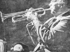 Peter Pickersgill plays his trumpet during the 1975 Spock Days parade, when he was the honourary parade marshall.