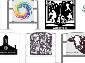 The seven finalists for the Woodstock Art Cycle public art contest. (Submitted)