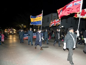 The Saugeen Shores Rotary Club helped welcome Santa Claus to Port Elgin Saturday night. Over 40 floats ushered in Saint Nick through downtown Owen Sound. Photo by Laura Burrell.