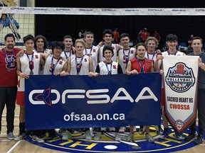The Sacred Heart Crusaders won bronze at the 2022 OFSAA AA boys volleyball championships in Muskoka this past weekend. The Crusaders won both the Bluewater Athletic Association and CWOSSA senior boys volleyball championship this season, going undefeated in regular season action.