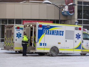 The Alberta government is introducing a new program to free up ambulances and paramedics to respond to more emergency calls. Instead of using highly trained paramedics for non-medical patient transfers like transporting patients home, AHS will arrange for alternative transportation. Taken on Wednesday, Dec. 21, 2022 at the University Hospital in Edmonton. Greg Southam-Postmedia