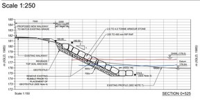 A drawing showing the design for the shoreline work.  David Jackson with the City of Sarnia says the bottom rows ended up messier than depicted because of challenges with building in the water.  (Submitted)