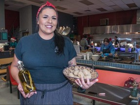 Caitlin Noel-Drews, an Indigenous chef who grew up in Stratford, recently visited culinary students at Stratford District secondary school to help them prepare a fundraising dinner for Nshwaasnangong Child Care and Family Centre in London. Chris MontaniniStratford Beacon Herald
