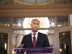 Federal Housing and Diversity and Inclusion Minister Ahmed Hussen announces the almost $30 million from the National Housing Co-Investment Fund to support the construction of two buildings in Kingston with a total of 130 housing units on Friday in City Hall.