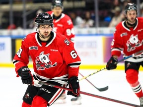 Pasquale Zito skates with the Niagara IceDogs in Ontario Hockey League action. The North Bay Battalion acquired the centre in a trade Monday.