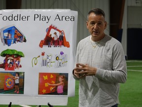 Kenora-Rainy River MPP Greg Rickford during his special announcement at the Kenora SportsPlex. Photo by Bronson Carver