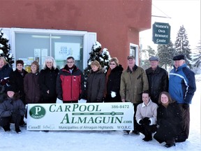 The 2009 launch of Carpool Almaguin and the many people behind the program. The program folded five years after the launch because of circumstances beyond its control. Now Almaguin Community Economic Development is trying to revive the carpool project.
