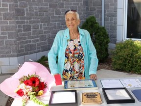 Former Georgian Bluffs Coun. Carol Barfoot at a ceremony held to mark her year's of achievement at the Township of Georgian Bluffs offices near Springmount in August, 2022.