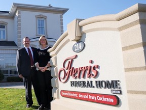 Jim and Tracy Cochrane are the new owners of Ferris Funeral Home in Simcoe.  CHRIS ABBOTT