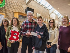 Dylan Phillips, a grade nine student at Bayside Secondary School, secured a $10,000 grant through the ALVA Foundation which benefitted The Hastings and Prince Edward Learning Foundation. ALEX FILIPE