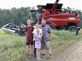 Amy and David Arand with their children Dean and Dylana on their family farm in Donegal, north of Stratford. (Contributed Photo)